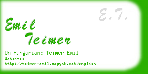 emil teimer business card
